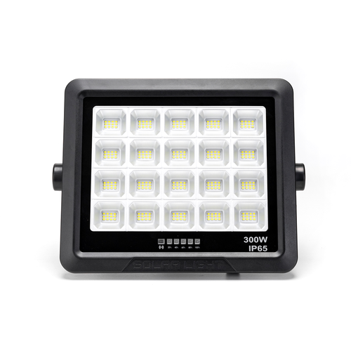 LED projektør - Solcellepanel delt, 06, 2M kabel, 300W, 3000lm, 6500K