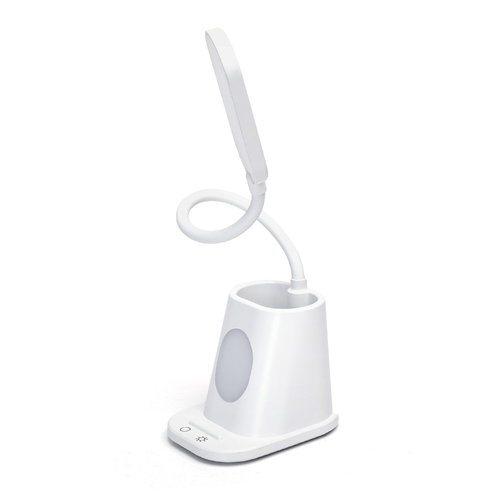 LED Skrivebordslampe med Pennholder, Hvit - Tilkoblingstype