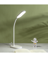 LED-skrivebordslampe med trådløs lader, stikktype - hvit