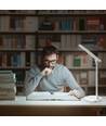Oppladbar LED-skrivebordslampe med rund base - hvit