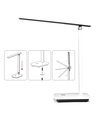 Oppladbar LED-skrivebordslampe med avtagbar base - Hvit & Sort