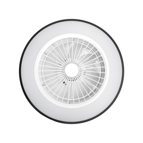 LED Taklampe med Vifte 55W, CCT+RGB, Sort/Hvit, Infrarød Fjernkontroll, 20
