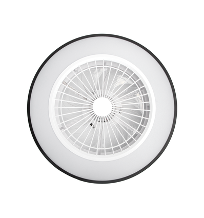 LED Taklampe med Vifte 55W, CCT+RGB, Sort/Hvit, Infrarød Fjernkontroll, 20