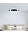 LED Taklampe med Vifte 55W, CCT+RGB, Sort/Hvit, Infrarød Fjernkontroll, 20