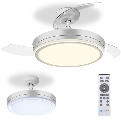 LED Takvifte 75W CCT | 2700K-6500K | Hvit | Med Fjernkontroll | 6 Hastigheter