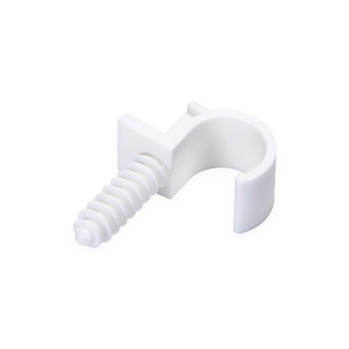 PVC Rørklemme med Enkel Krok & Ekspansjonsbolt, Ø20mm - 10 Stk./Pose