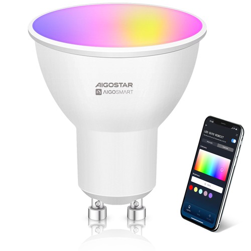 Bluetooth Mesh Smart LED-pære GU10 6,5W RGB+CCT - 2-pakke