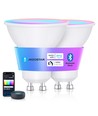 Bluetooth Mesh Smart LED-pære GU10 6,5W RGB+CCT - 2-pakke
