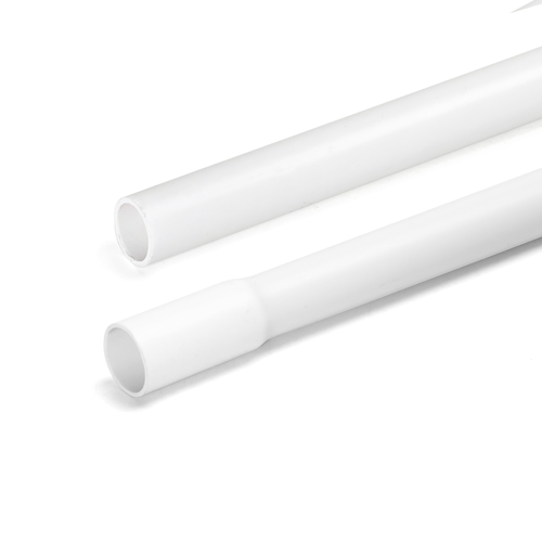 Hvit PVC Avfaset Elektrisk Rør - 16mm x 2m