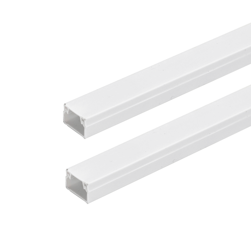 PVC Kabelkanal 15x10mm, 2m med Lim - Hvit