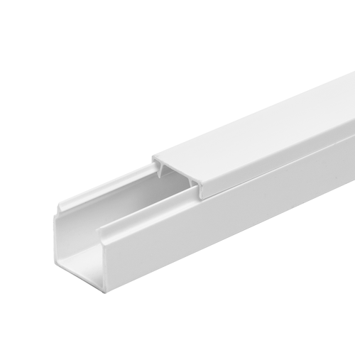 PVC-kabelkanal 16x16mm, 2m med lim - Hvit