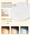 LED skrivebordslampe (rund base) oppladbar type - hvit/online
