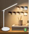 LED skrivebordslampe (rund base) oppladbar type - hvit/online