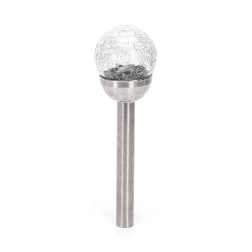 LED Solcellelampe - 08 RUSTFRITT STÅL krakelert felt skjæring/2700K