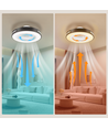 WB SMART LED TAKLAMPE MED VIFTE - 55W(DC Motor15W+LED40W)CCT/SVART HVIT/INFRARØD FJERNKONTROLL/6 HASTIGHETER