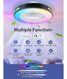 WB SMART LED TAKLAMPE MED VIFTE - 55W (DC Motor 15W + LED 40W) CCT + RGB/SVART HVIT/INFRARED FJERNKONTROLL/6 TRINN