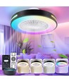 WB SMART LED TAKLAMPE MED VIFTE - 55W (DC Motor 15W + LED 40W) CCT + RGB/SVART HVIT/INFRARED FJERNKONTROLL/6 TRINN