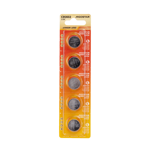 Knappecellebatteri - CR2032 3V - 5 stk.