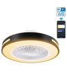WB SMART LED TAKLAMPE MED VENTILATOR - LYS 55W (DC Motor 15W + LED 40W) CCT/SVART HVIT/INFRARØD FJERNKONTROLL/6 TRINN