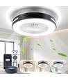 WB SMART LED TAKLAMPE MED VENTILATOR - LYS 55W (DC Motor 15W + LED 40W) CCT/SVART HVIT/INFRARØD FJERNKONTROLL/6 TRINN