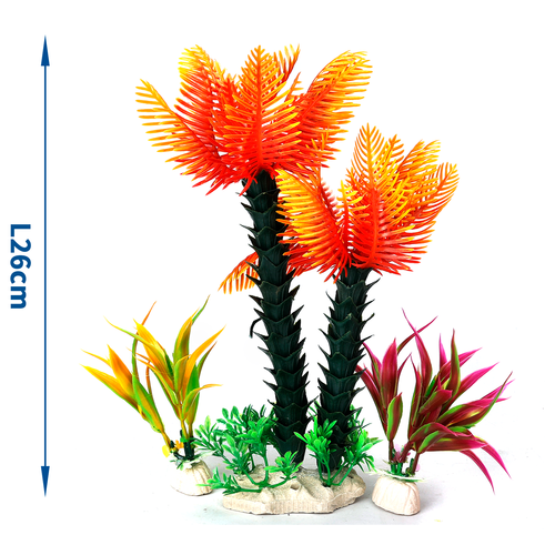 Gren plastplanter sett - 3 stk - grønn/rød - L26CM - 02