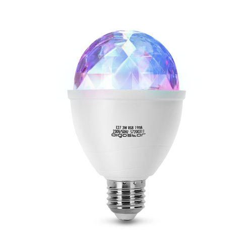 Aigostar, Diskolampe - E27, RGB, Disco Lampe, Festlys, Festbelysning, 3W