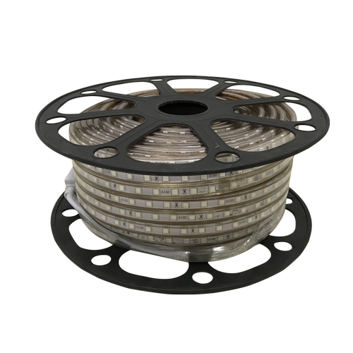 230V LED-stripe Rød - 10mm, IP65, 50m rull