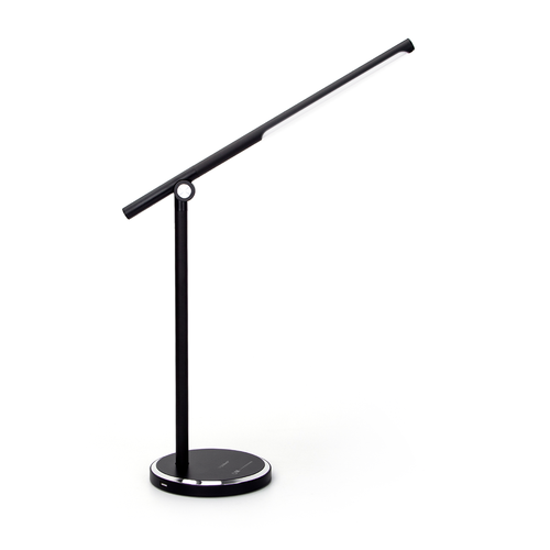 LED bordlampe - Sort, 8W, 6000K-3000K, Berøringsfri trinnløs dimming, USB-ladestikk