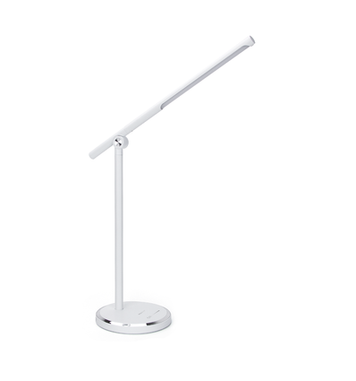 LED Bordlampe - Hvit, 8W, 6000K-3000K, Berøringsfri Trinnløs Dimming, USB Ladekontakt