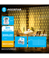 3AA Batteridrevet LED-nettlys, Varm Hvit, 3M+3M*1.5M - 200 LED, Gjennomsiktig ledning, 8 Blinkfunksjoner + Timer, IP44