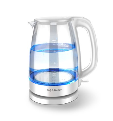 Eve Elektrisk Kjele 1.7L - Glass og Plast, Hvit