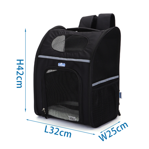 Kjæledyrs Ryggsekk - L32 x B25 x H42 cm - Sort