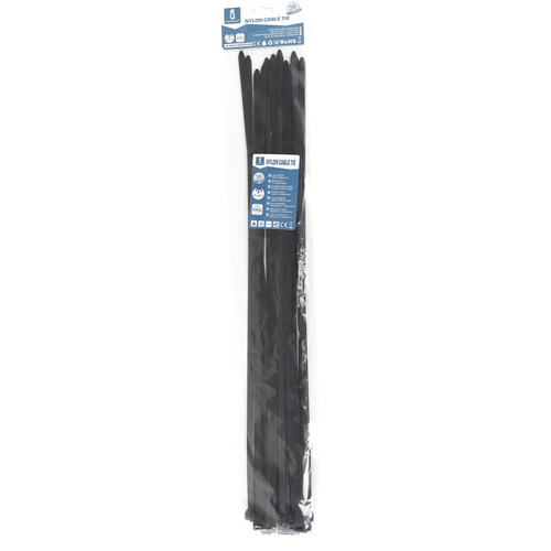 Nylon strips 7.2x500mm - Sort, 20stk./pose