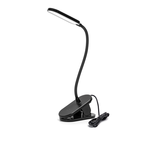 Utsalg: LED Klemmelampe Svart med Plugg/2