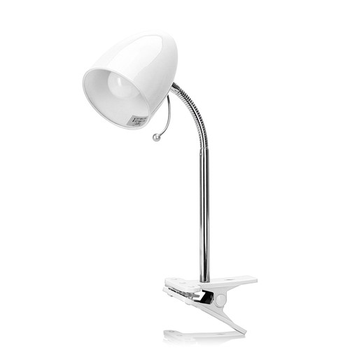 Aigostar, LED klemmelampe - E27 fatning, skrivebordslampe med klemme, bordlampe, leselampe, hvit, ekskl. lyskilde