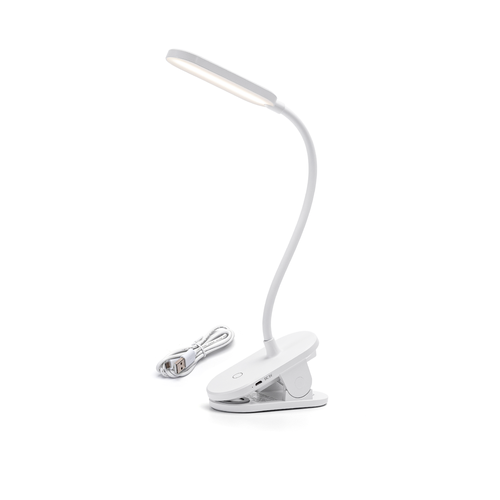 Oppladbar LED Klemmelampe - Hvit, Versjon 2