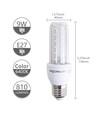 Aigostar LED B5 T3 3U 9W, E27 sokkel - 6400K, Sett med 5 stk