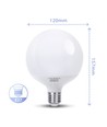 Outlet: Aigostar LED-lampe, XL G120 E27 - 20W erstatter 104W, 3000K varm hvitt lys