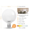 Outlet: Aigostar LED-lampe, XL G120 E27 - 20W erstatter 104W, 3000K varm hvitt lys