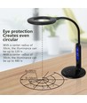 LED Bordlampe Svart 7W - 6500-2700K, Berøringsdimming med Kalenderfunksjon