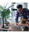 Aigostar Skrivebordslampe LED Dimbart, USB og Trådløs Lading - Leselampe til Bok, Trådløs Lader, Sort