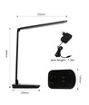 Aigostar Skrivebordslampe LED Dimbart, USB og Trådløs Lading - Leselampe til Bok, Trådløs Lader, Sort