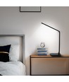 Aigostar Skrivebordslampe LED Dimbart, USB og Trådløs Lading - Leselampe til Bok, Trådløs Lader, Sort