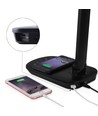 Aigostar Skrivebordslampe LED Dimbart, USB og Trådløs Lading - Leselampe til Bok, Trådløs Lader, Sort
