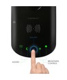 Aigostar Skrivebordslampe LED Dimbart, USB og Trådløs Lading - Leselampe til Bok, Trådløs Lader, Sort
