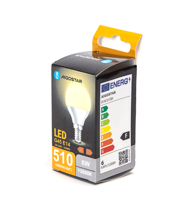 LED A5 G45 - Stor Spredning - E14 - 6W - 3000K