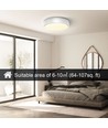 Outlet: LED Taklampe 20W 3000K Hvit Kant - Påbygging