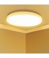 Outlet: LED Taklampe 12W 3000K - Hvit Deksel, Påbygging
