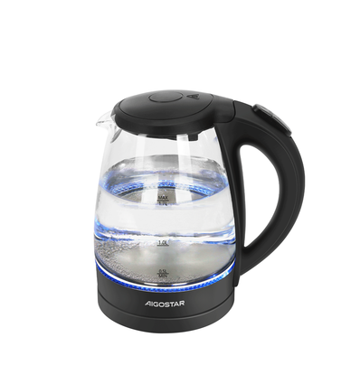 Adam Elektrisk Vannkoker 1.7L - Glass & Plast, Sort