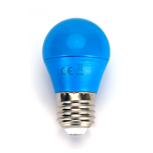 LED A5 G45 - Stor Spredd, E27, 4W, Blått Lys